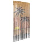 Insect Door Curtain Palm Tree Print 100x200cm Bamboo