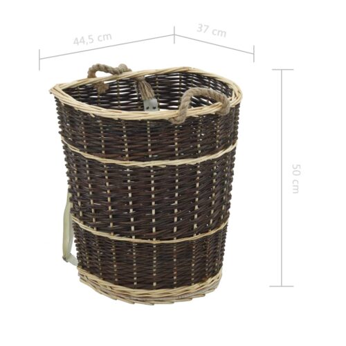 Firewood Backpack with Carrying Belts 44.5x37x50cm Natural Willow - Image 9