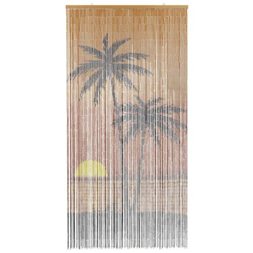 Insect Door Curtain Palm Tree Print 100x220cm Bamboo - Image 3
