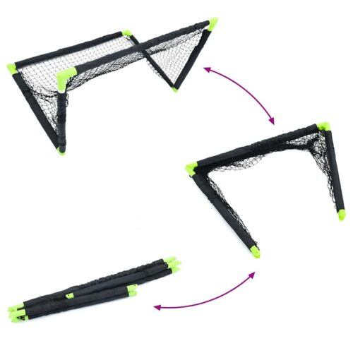 Kids' Football Goal Foldable Black 90x64x64 cm - Image 8