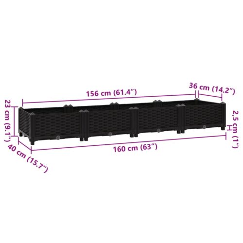 Raised Bed 160x40x23cm Polypropylene - Image 8
