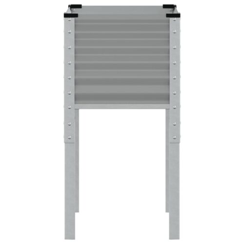 Garden Planter Grey 45x45x88 cm Steel - Image 4