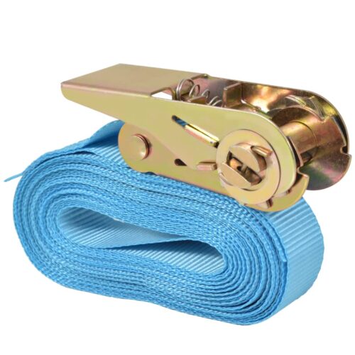 Ratchet Tie Down Straps 10pcs 0.8 Tonnes 4mx25mm Blue - Image 3