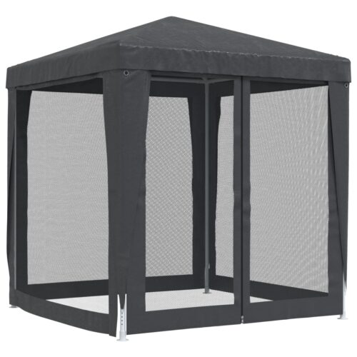 Outdoor Gazebo Event Party Wedding Garden Camping Tent Mesh Sidewalls Anthracite 2x2M HDPE - Image 5
