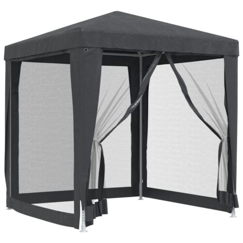 Outdoor Gazebo Event Party Wedding Garden Camping Tent Mesh Sidewalls Anthracite 2x2M HDPE - Image 8