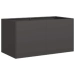 Raised Garden Bed Herbs Vegetables Box Pot Planter Cold Rolled Steel Black Black 80x40x40cm