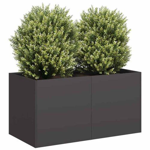 Raised Garden Bed Herbs Vegetables Box Pot Planter Cold Rolled Steel Black Black 80x40x40cm - Image 2