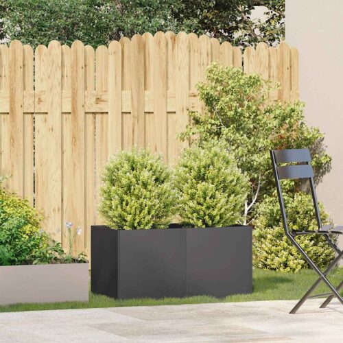 Raised Garden Bed Herbs Vegetables Box Pot Planter Cold Rolled Steel Black Black 80x40x40cm - Image 3