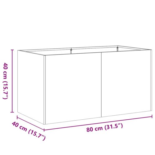 Raised Garden Bed Herbs Vegetables Box Pot Planter Cold Rolled Steel Black Black 80x40x40cm - Image 9