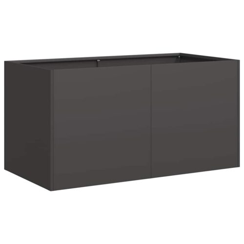 Raised Garden Bed Herbs Vegetables Box Pot Planter Cold Rolled Steel Black Black 80x40x40cm - Image 10