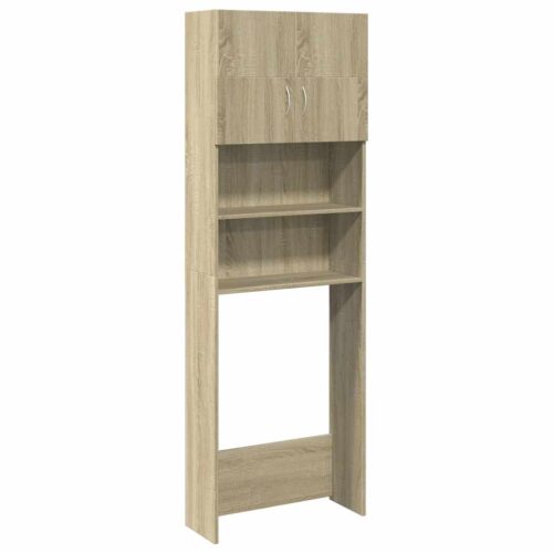WashingMachine Cabinet Sonoma Oak 64x25.5x190cm Engineered Wood - Image 10