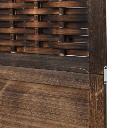 4-Panels Room Divider  Dark Brown Solid Paulownia Wood Timber Folding Privacy Screen Stand Partition - Image 6
