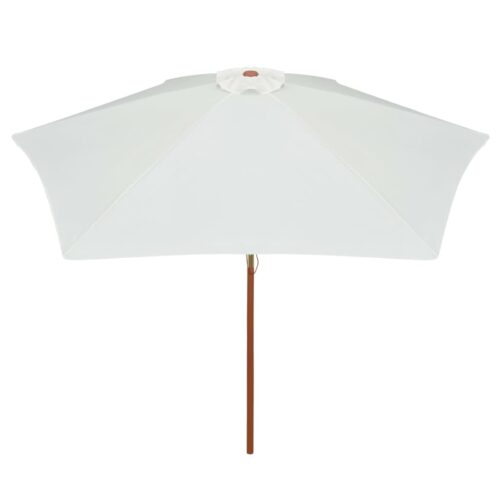 Garden Umbrella Outdoor Patio Beach Cantilever Parasol Wooden Pole Cream White 270x270cm - Image 3