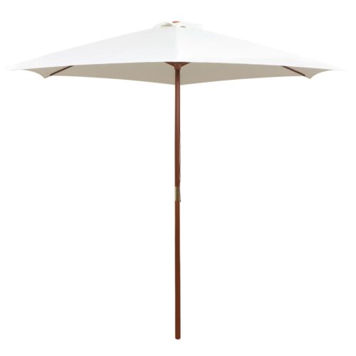 Garden Umbrella Outdoor Patio Beach Cantilever Parasol Wooden Pole Cream White 270x270cm - Image 7