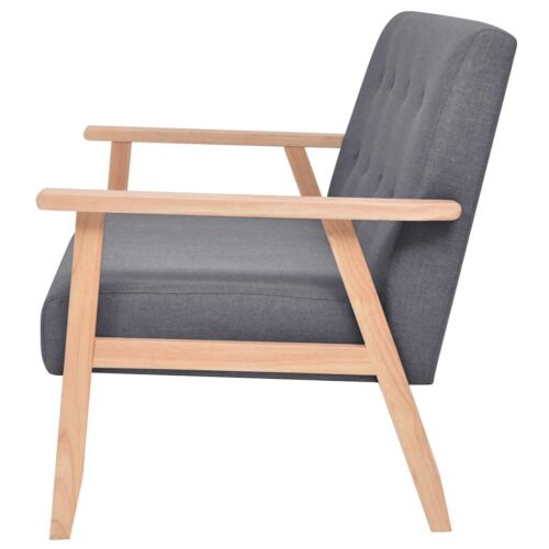 2-Seater Sofa Fabric Dark Grey - Image 3
