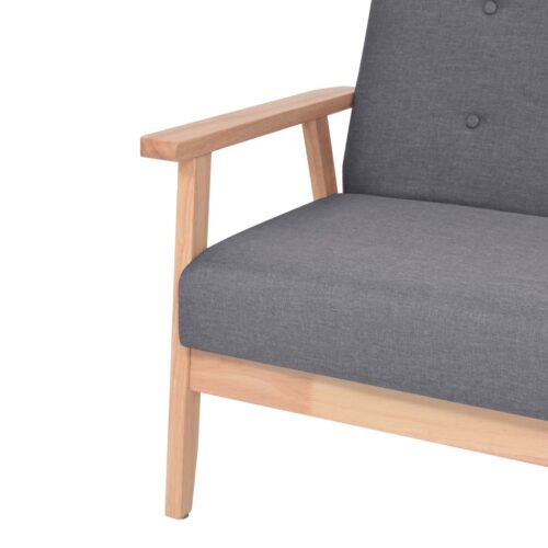 2-Seater Sofa Fabric Dark Grey - Image 4