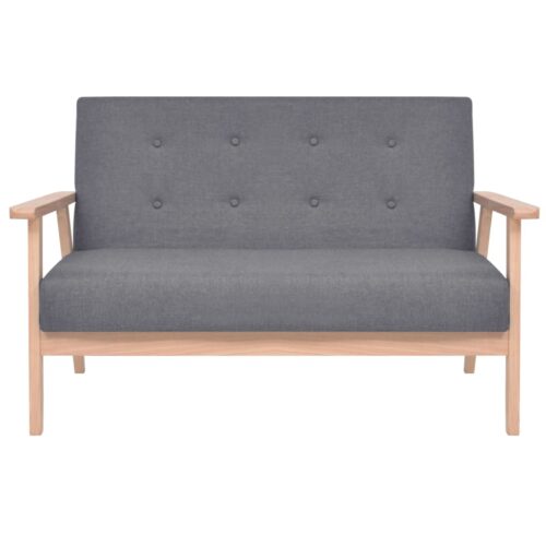 2-Seater Sofa Fabric Dark Grey - Image 8