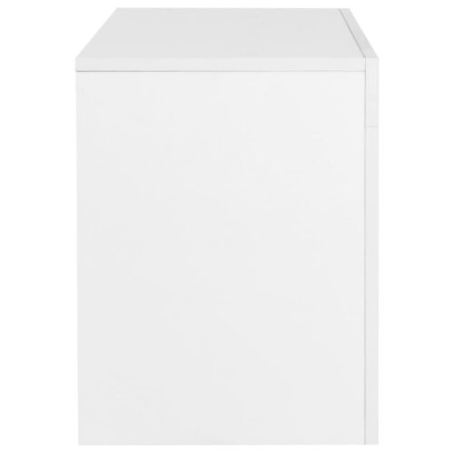 Wooden TV Cabinet with LED Lights High Gloss White 130x35x45cm - Image 7