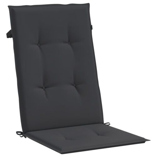 6pcs Garden Chair Cushions  Patio Highback Seat Pads Black Fabric 120x50x3cm - Image 5