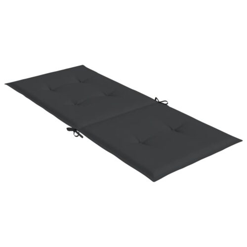 6pcs Garden Chair Cushions  Patio Highback Seat Pads Black Fabric 120x50x3cm - Image 6