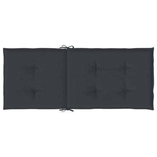 6pcs Garden Chair Cushions  Patio Highback Seat Pads Black Fabric 120x50x3cm - Image 7