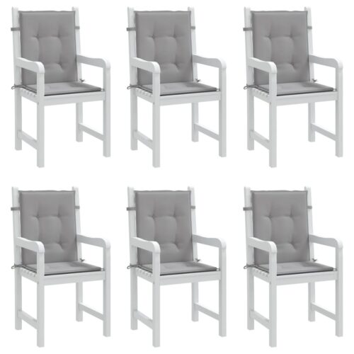 6pcs Garden Chair Cushions Lowback Patio Seat Pads Grey Oxford Fabric 100x50x3cm - Image 4