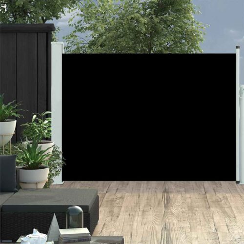 Patio Retractable Side Awning 120x500cm Black