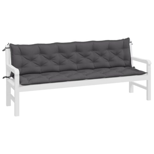 Garden Bench Cushions 2pcs Anthracite 200x50x7cm Oxford Fabric - Image 3