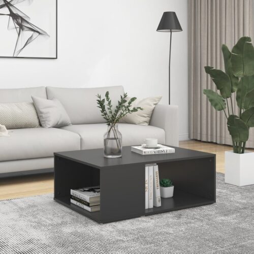 Wooden Coffee Table Modern Lounge Sofa Lamp Side Book Shelf Storage Stand Grey 90x67x33cm - Image 2