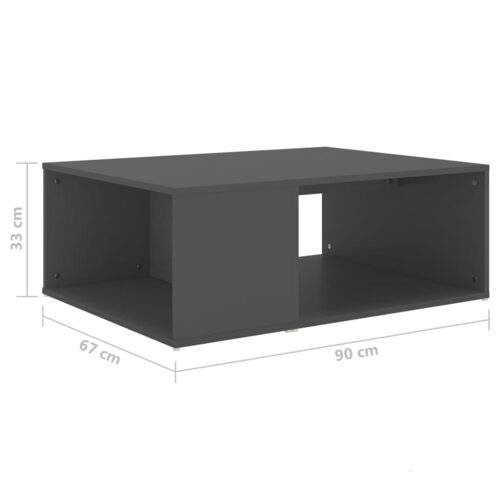 Wooden Coffee Table Modern Lounge Sofa Lamp Side Book Shelf Storage Stand Grey 90x67x33cm - Image 6