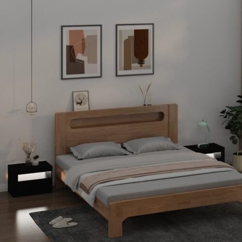 Bedside Cabinets 2 pcs with LEDs Black 60x35x40 cm - Image 10
