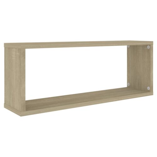 vidaXL Wall Cube Shelves 4 pcs Sonoma Oak 60x15x23 cm Engineered Wood - Image 4
