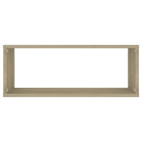 vidaXL Wall Cube Shelves 4 pcs Sonoma Oak 60x15x23 cm Engineered Wood - Image 5