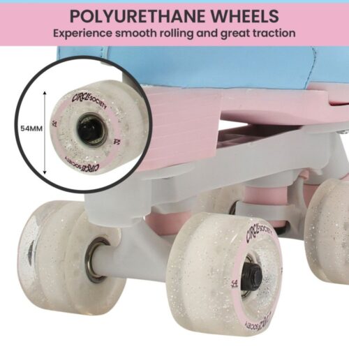 Circle Society Adjustable Kids Quad Roller Skates Cruise Board Cotton Candy - Image 3