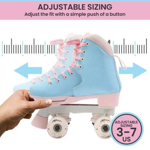 Circle Society Adjustable Kids Quad Roller Skates Cruise Board Cotton Candy - Image 6
