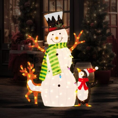 121cm Christmas Snowman Display with LED Lights Animals - Image 4