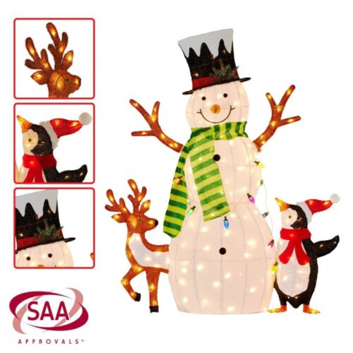 121cm Christmas Snowman Display with LED Lights Animals - Image 5