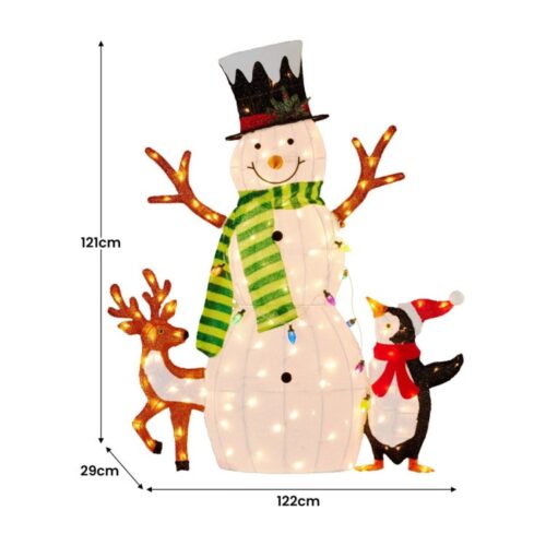 121cm Christmas Snowman Display with LED Lights Animals - Image 7