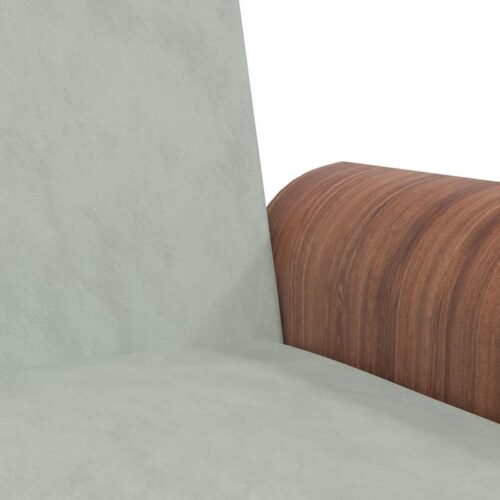 Sofa Bed with Cup Holders Light Grey Velvet - Image 10
