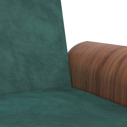 Sofa Bed with Cup Holders Dark Green Velvet - Image 10