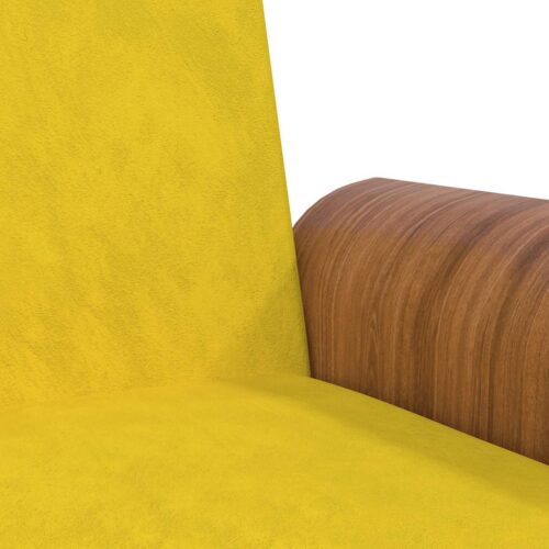 Sofa Bed with Cup Holders Yellow Velvet - Image 10