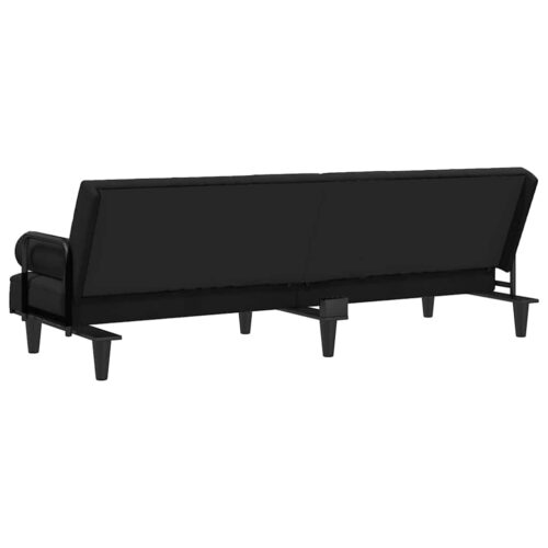 Sofa Bed with Armrests Black Velvet - Image 7