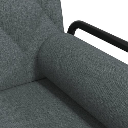 Sofa Bed with Armrests Dark Grey Fabric - Image 10