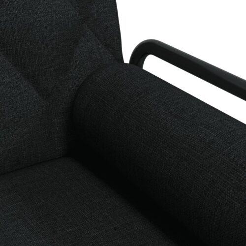 Sofa Bed with Armrests Black Fabric - Image 10