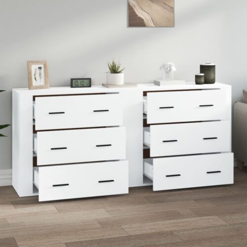 Sideboards 2pcs White Engineered Wood - Image 3