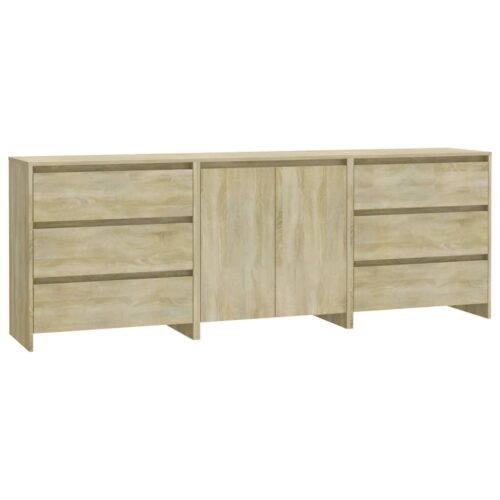 3-Piece Sideboard Sonoma Oak Engineered Wood - Image 2