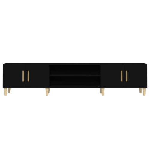 Wooden TV Cabinet Black 180x31.5x40cm - Image 6