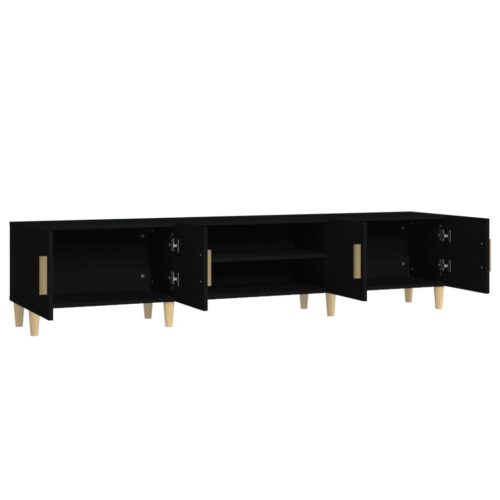 Wooden TV Cabinet Black 180x31.5x40cm - Image 7