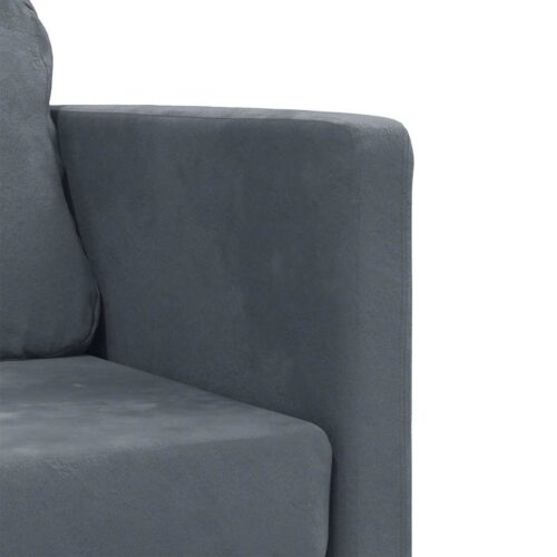 vidaXL Floor Sofa Bed 2-in-1 Dark Grey 122x204x55 cm Velvet - Image 9