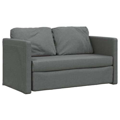 vidaXL Floor Sofa Bed 2-in-1 Dark Grey 112x174x55 cm Fabric - Image 4